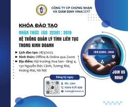 ISO 22301 - Hệ thống quản lý tính liên tục trong kinh doanh