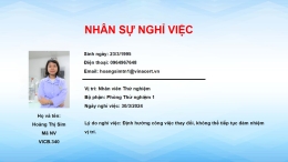 Nhân sự nghỉ việc