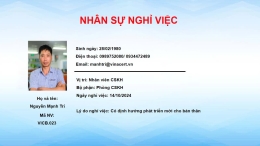 Nhân sự nghỉ việc