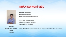 Nhân sự nghỉ việc