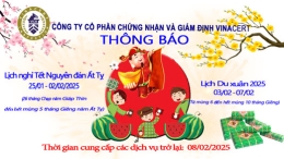 Thông Báo: Lịch nghỉ Tết Nguyên đán Ất Tỵ